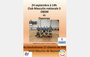 Match club national 3 Contre Oyonnax